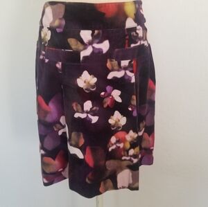 Etcetera Velvet Floral Print A Line Skirt.
